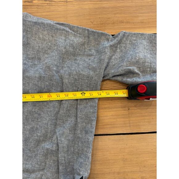 Oversized Linen Blend‎ Gray Poncho V Neck XS/S - Picture 7 of 8